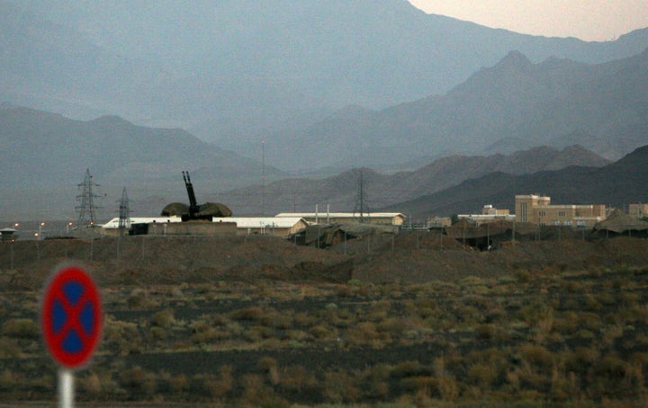 An anti-aircraft gun is seen positioned at Iran's nuclear enrichment facility in Natanz, Iran, in 2007. International inspectors reported last week that there has been a significant increase in stockpiled nuclear material at the facility.