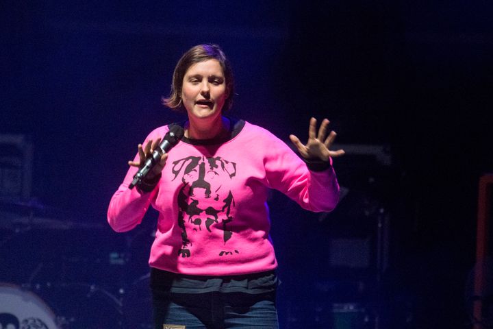 Comedian Josie Long performs at the Save the Children's Child Refugee Crisis Appeal charity concert in 2015