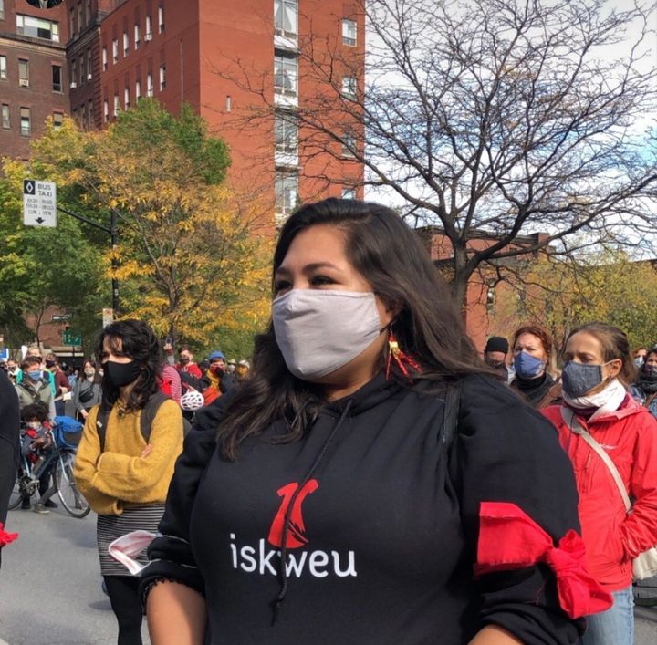 Nicole Janis Qavavauq-Bibeau, à la manifestation «Justice For Joyce», le samedi 3 octobre 2020.