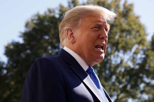 Donald Trump s'adressant à la presse le 15 octobre 2020 depuis la Maison Blanche (photo de ...