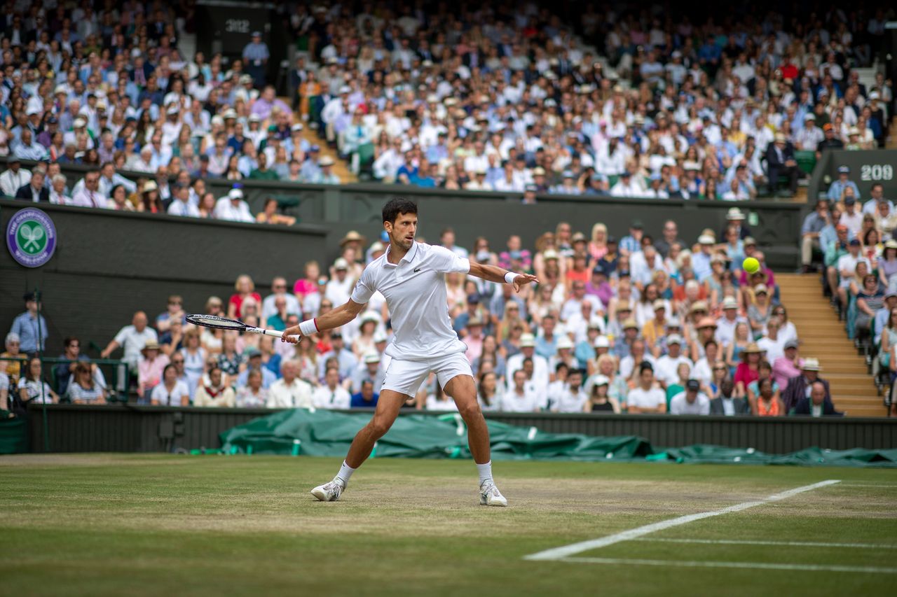2019 men's singles title winner Novak Djokovic during the final against Roger Federer 