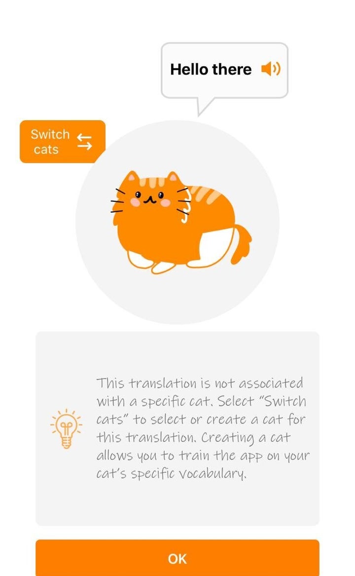 Una de las pruebas de MeowTalks.