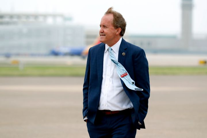 Texas Attorney General Ken Paxton is seen in Dallas in June. Several of his top deputies have accused him of crimes including bribery and abuse of office.