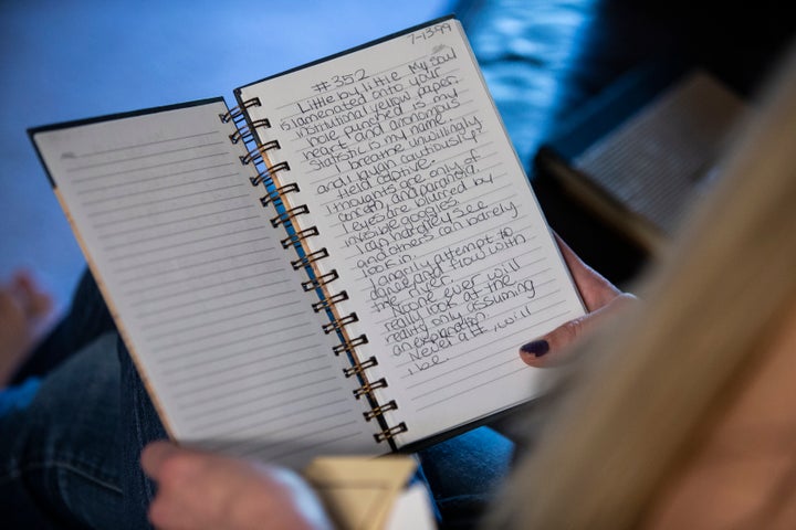 Juli-Ann Aaron reads a poem she wrote at Provo Canyon School in 1999 titled "#352" — the student number assigned to her. "Little by little my soul is lamented onto your institutional yellow paper," it begins, "hole punched is my heart and an anonymous statistic is my name."