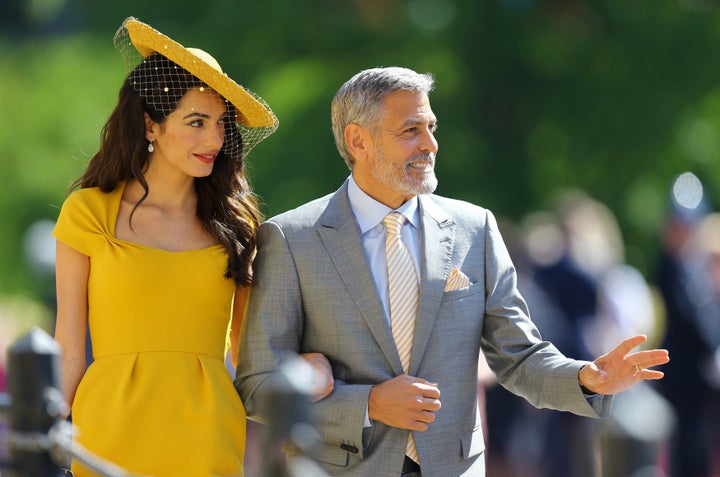 Amal and George Clooney at Prince Harry and Meghan Markle's wedding on May 19, 2018, in Windsor, England.