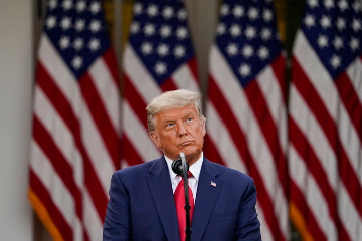 President Donald Trump speaks in the Rose Garden of the White House, Friday, Nov. 13, 2020, in Washington. 