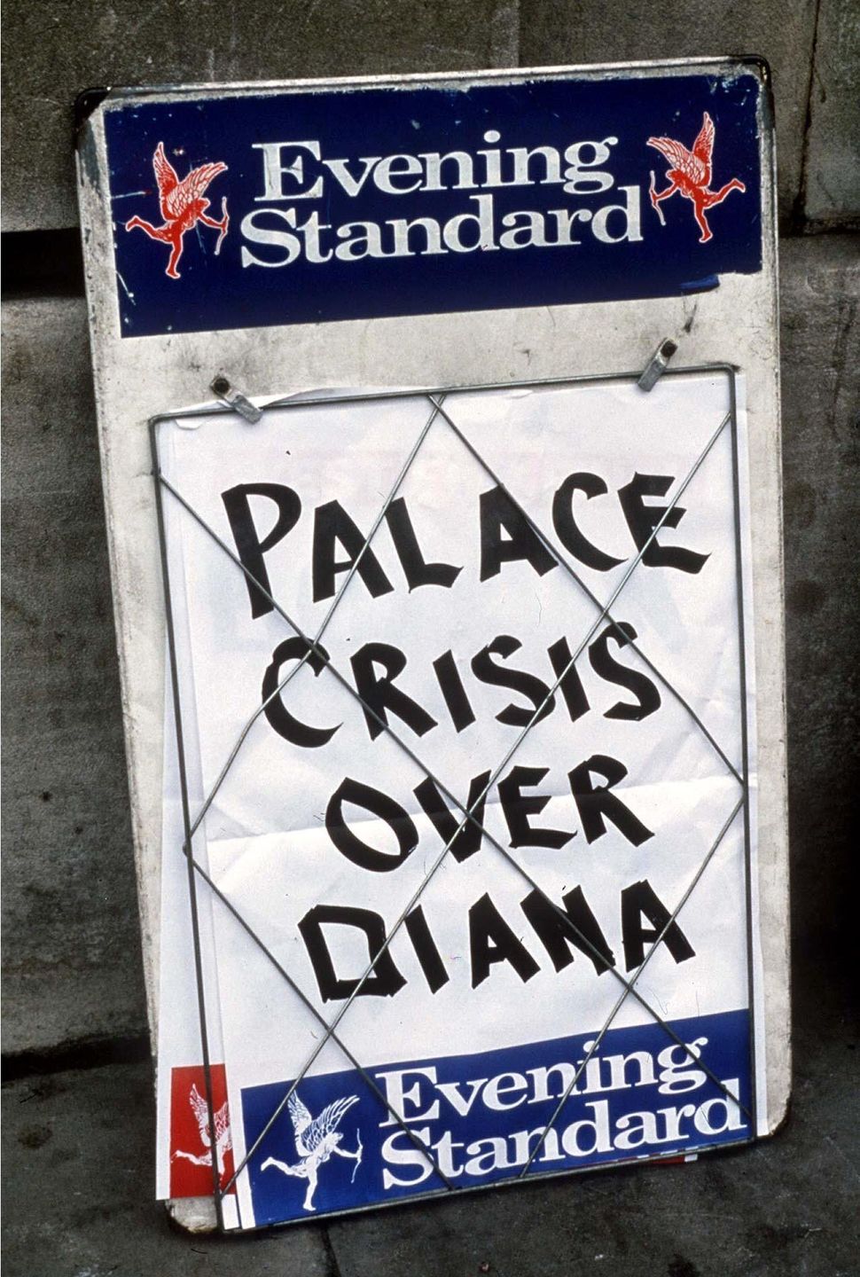 The palace was left reeling after the interview was broadcast - as this Evening Standard sign from 1995 implies 