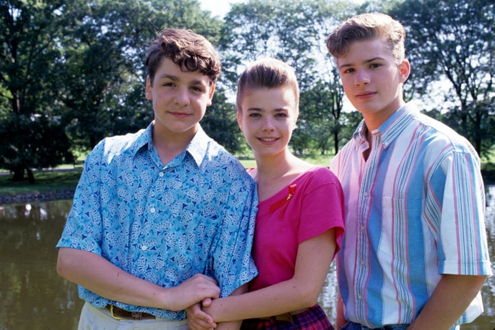 Ryan Phillippe (right) with "One Life to Live" co-stars Chris McKenna and Kelly Cheston in 1992. 