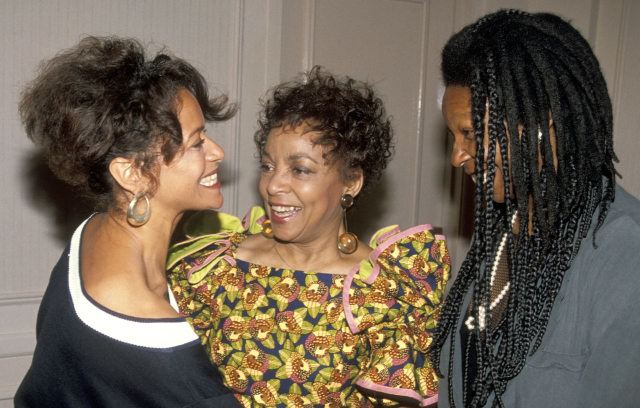 Allen, Ruby Dee and Whoopi Goldberg at the Women in Film awards on June 7, 1991.