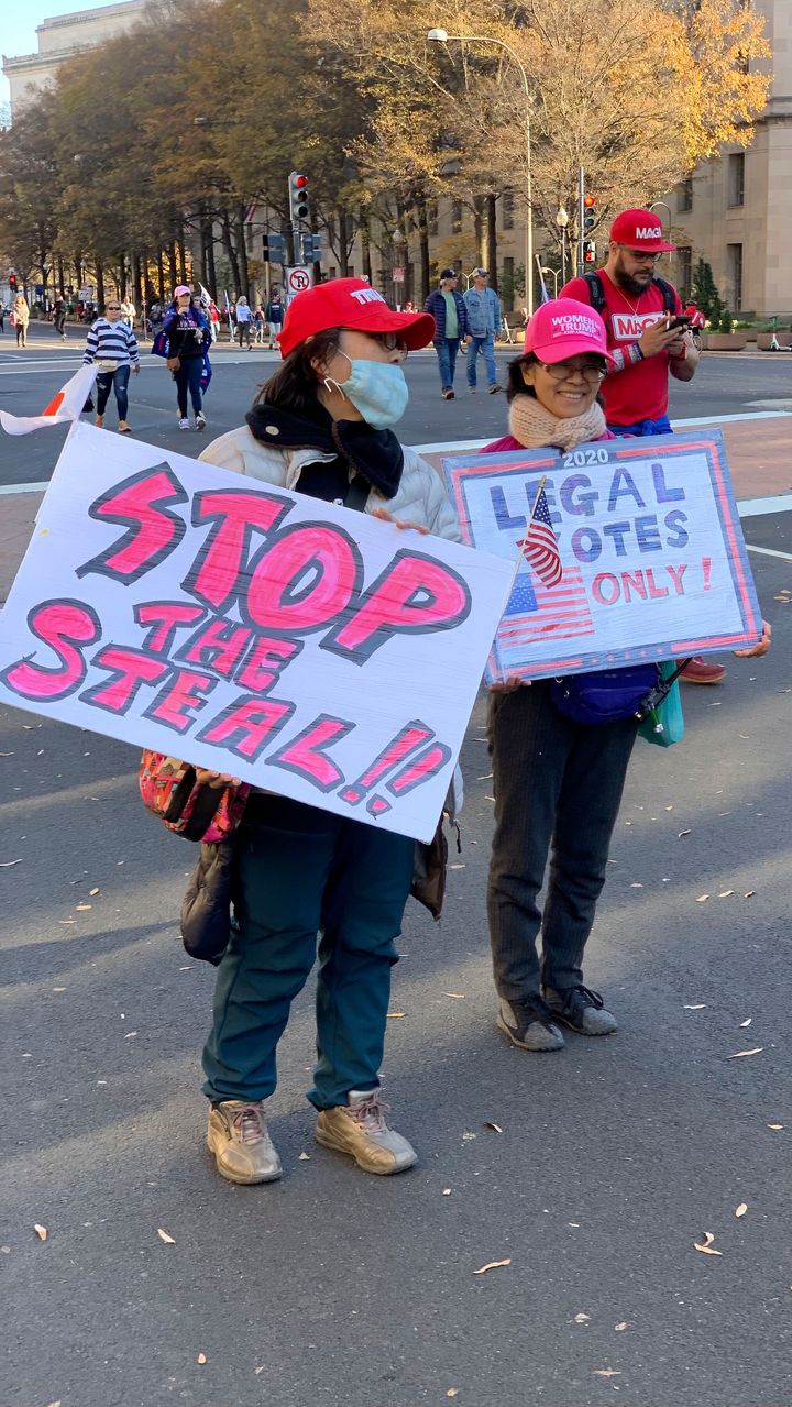 Protesters at the "Million MAGA March" and the "Stop The Steal" on November 14.