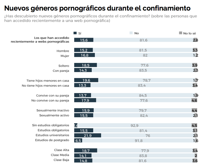 Estudio sobre el consumo de porno en España durante el confinamiento.