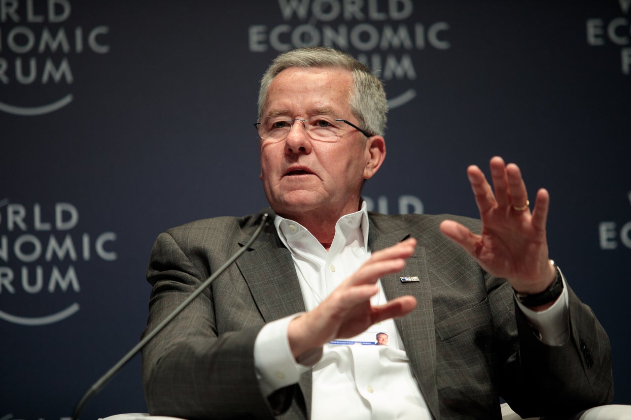 Brian Gallagher, president and chief executive officer of United Way Worldwide, speaking during the 2018 World Economic Forum on Latin America in São Paulo.