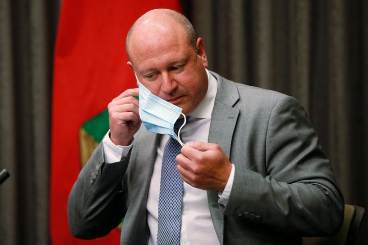 Dr. Brent Roussin, Manitoba's chief public health officer, during a COVID-19 update in Winnipeg on October 30, 2020.