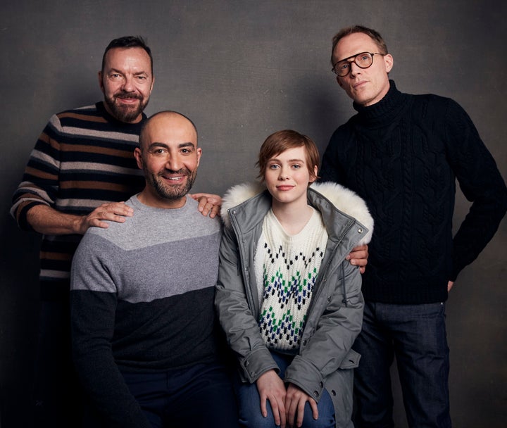 Ball (rear left) with "Uncle Frank" stars Peter Macdissi, Sophia Lillis and Paul Bettany.&nbsp;