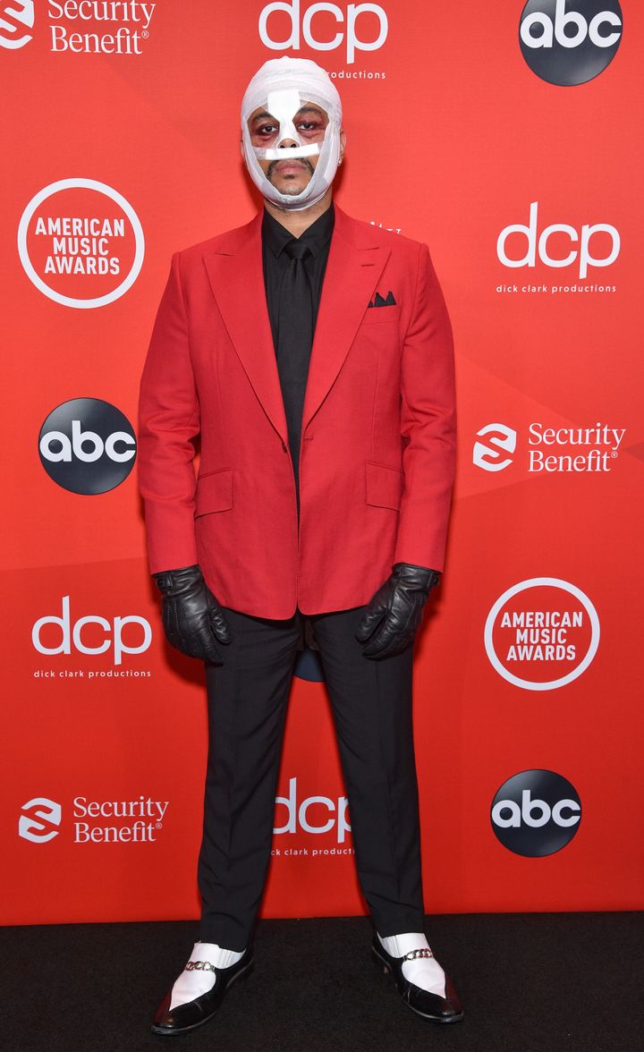 The Weeknd at the 2020 American Music Awards.