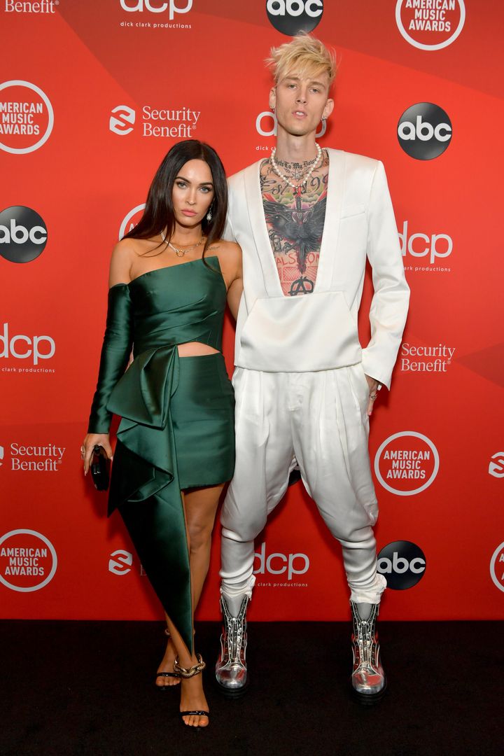 Megan Fox and Machine Gun Kelly attend the 2020 American Music Awards at the Microsoft Theater on Sunday in Los Angeles.