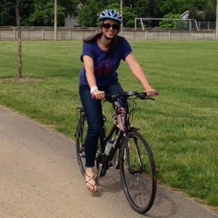 The author enjoying her favorite activity in 2014, one year before her accident.