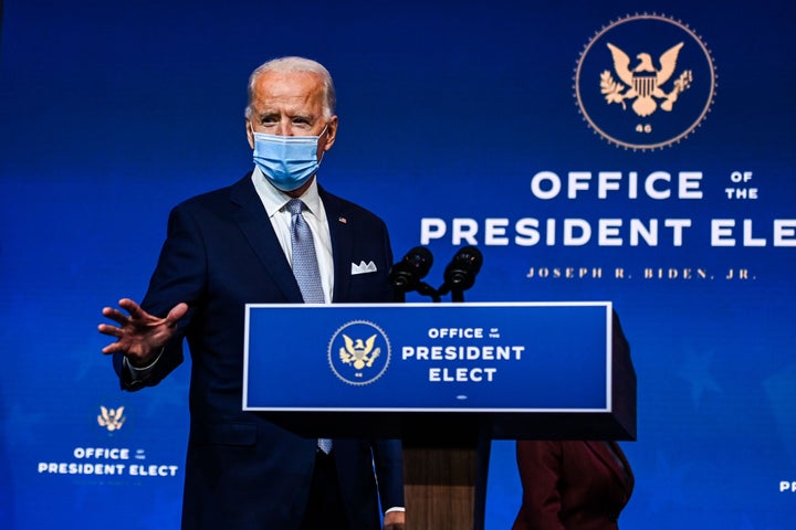 Joe Biden, durante su intervención de ayer en su pueblo, Wilmington, Delaware.
