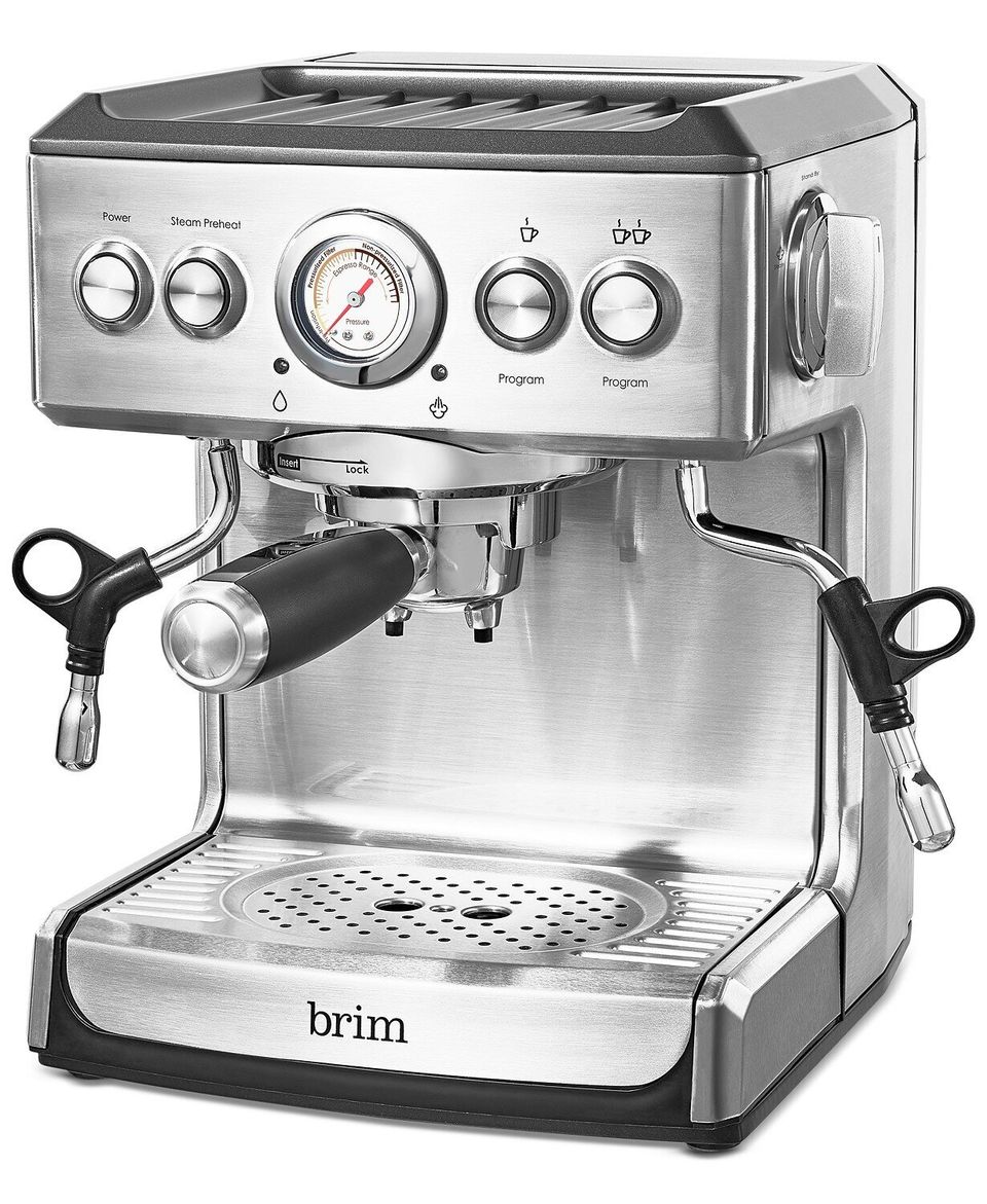 Automatic 8 Cups Coffee & Espresso Machine, TrueBrew (Iced-Coffee), Burr  Grinder + Descaling Solution, Cleaning Brush & Bean Shaped Icecube Latte  Maker for Home, Compact Design 