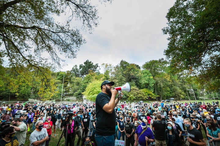 Booker's 2020 campaign surged after he took a leading role in protests over the police killing of Breonna Taylor, a Black woman from Louisville. 