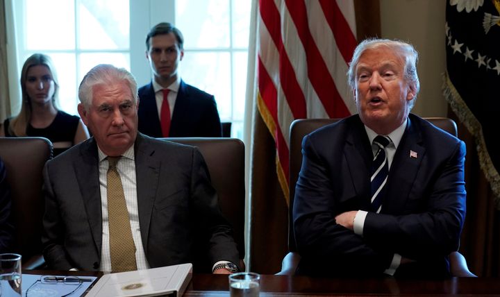 President Donald Trump had little familiarity with his first secretary of state, Rex Tillerson (left), before he appointed him. Trump eventually fired him via tweet.