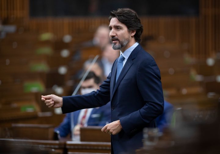 Prime Minister Justin Trudeau responds to a question during Question Period in the House of Commons on Nov. 25, 2020 in Ottawa. 