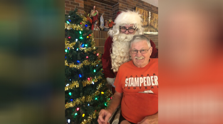 Larry used to dress up as Santa to visit his dad Glen on Christmas Eve.