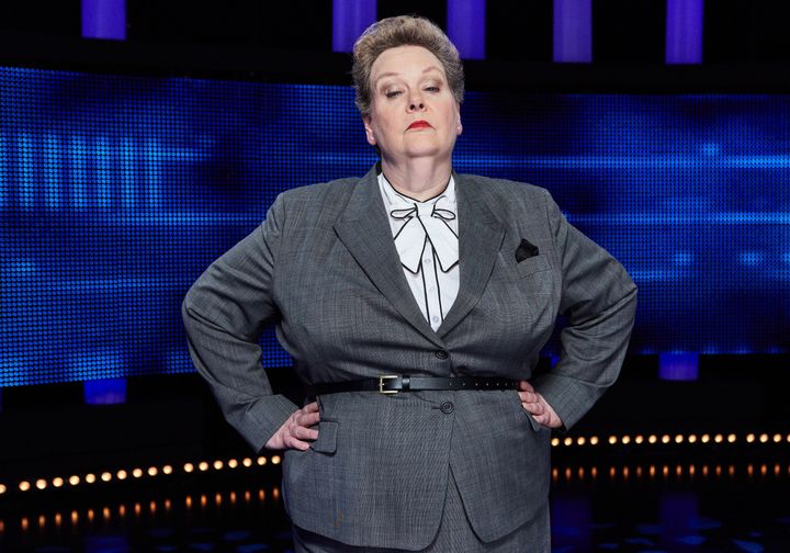 Anne Hegerty on the set of The Chase