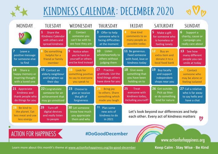 Count Down The Days To Christmas With This Kindness Calendar | HuffPost UK Life Count Down The Days To Christmas With This Kindness Calendar | HuffPost UK Life