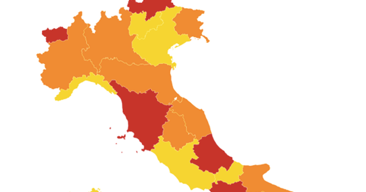 oggi il nuovo cambio di colori le regioni rosse scendono da 8 a 5 l huffpost