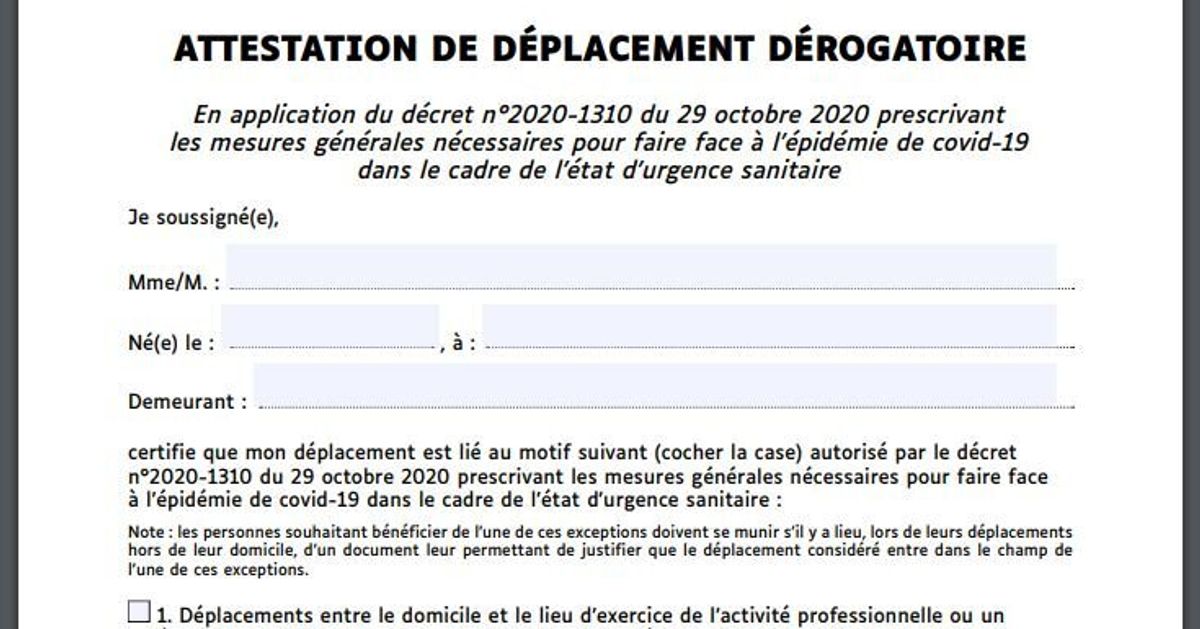 23+ Attestation Covid Pdf Novembre 2020