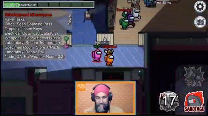 Jagmeet Singh plays "among Us" with Alexandria Ocasio-Cortez and several streamers. 