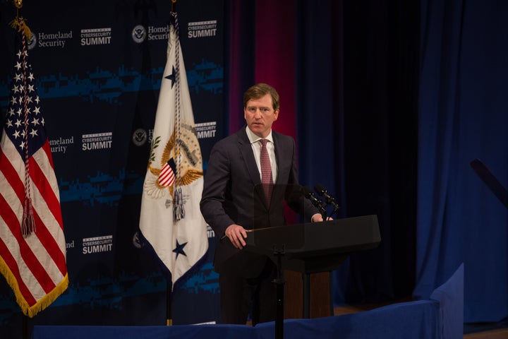 NEW YORK, NY - JULY 31: U.S. Department of Homeland Security Under Secretary Chris Krebs speaks during the Department of Homeland Security's Cybersecurity Summit on July 31, 2018 in New York City. Homeland Security Secretary Kirstjen Nielsen said, "Cyberattacks now exceed the danger of physical attacks...This has forced us to rethink homeland security." (Photo by Kevin Hagen/Getty Images)