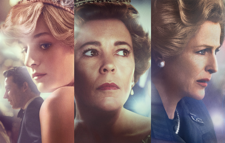 Emma Corrin, Olivia Colman and Gillian Anderson in The Crown