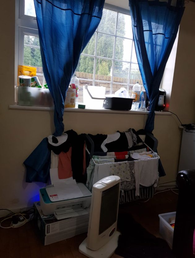 Part of Michelle's room, which she shares with her young son and has been trying to isolate in since the start of the pandemic. 