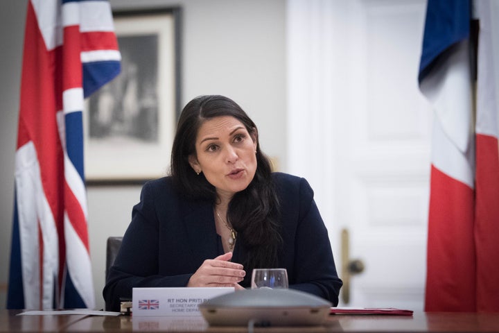 Home Secretary Priti Patel at the Home Office in central London