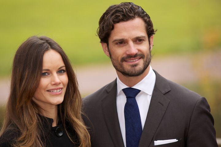 Princess Sofia and Prince Carl Philip of Sweden visit the old stone porphyry during the second day of their trip to Dalarna on October 6, 2015 in Alvdalen, Sweden.