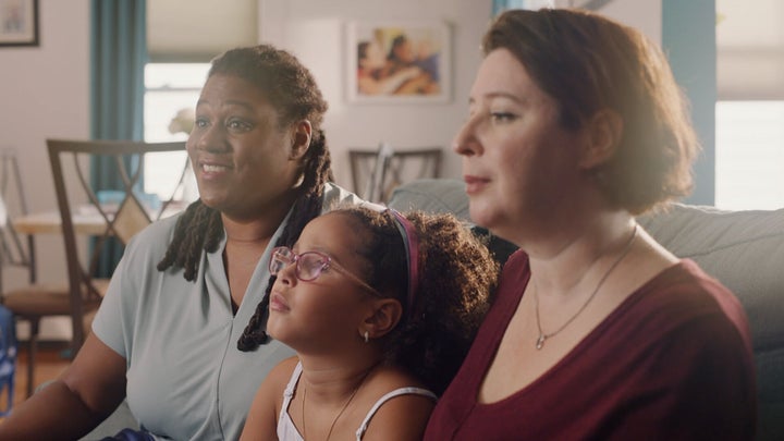 Parents Joyia and Mariana discuss hair care with their daughter Eliza.(Photograph: Courtesy of Pantene)