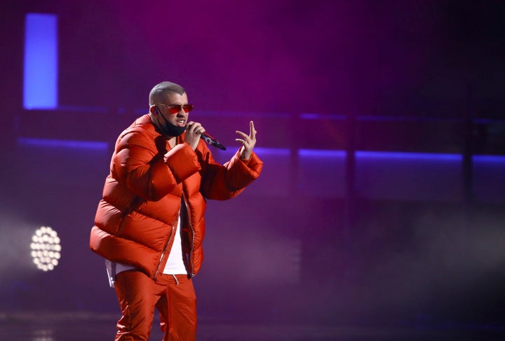 Bad Bunny, en la gala de los Grammy 2020.