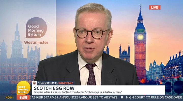 Michael Gove weighs in on what GMB called the "scotch egg row"