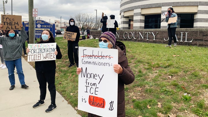 Cars that drove by honked their horns in support of protesters and detainees on Tuesday.