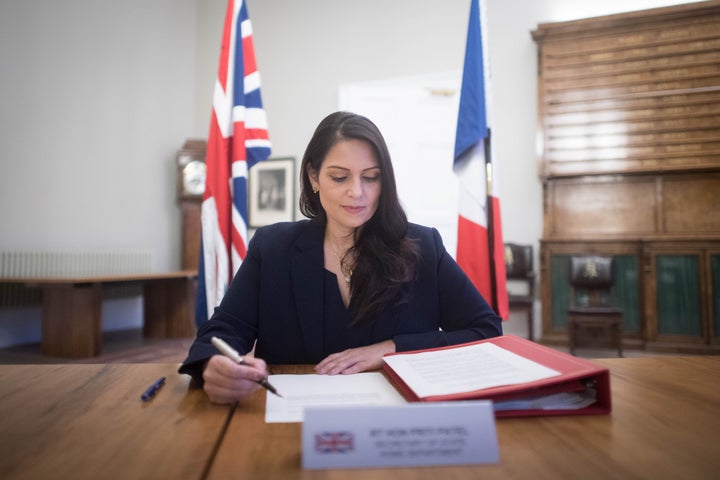 Home Secretary Priti Patel signs a new agreement with her French counterpart Gerald Darmanin aimed at curbing the number of migrants crossing the English Channel in small boats. 