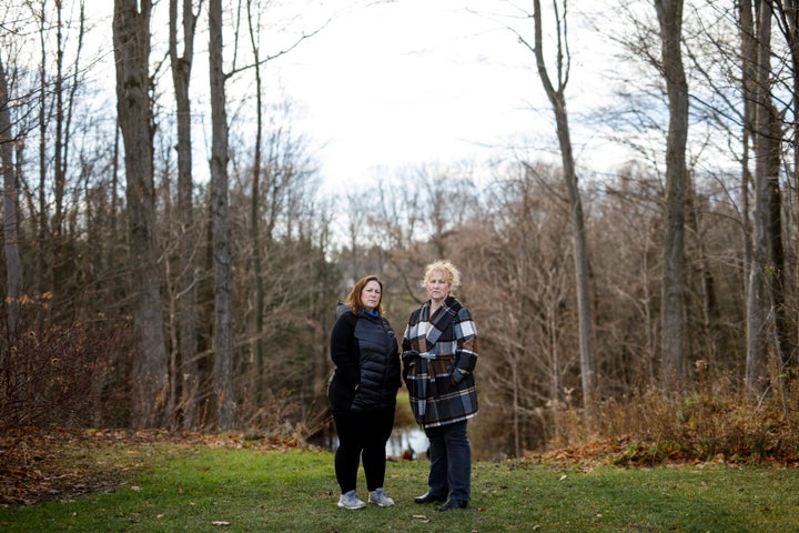 Heather Arthur and Kara Ferreira pose for a photo in Wasaga Beach, Ont. on Nov. 28, 2020. Their mother, Elise Arthur, died of COVID-19 on April 28.