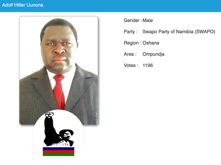 Uunona's profile on Namibia's official elections website. 