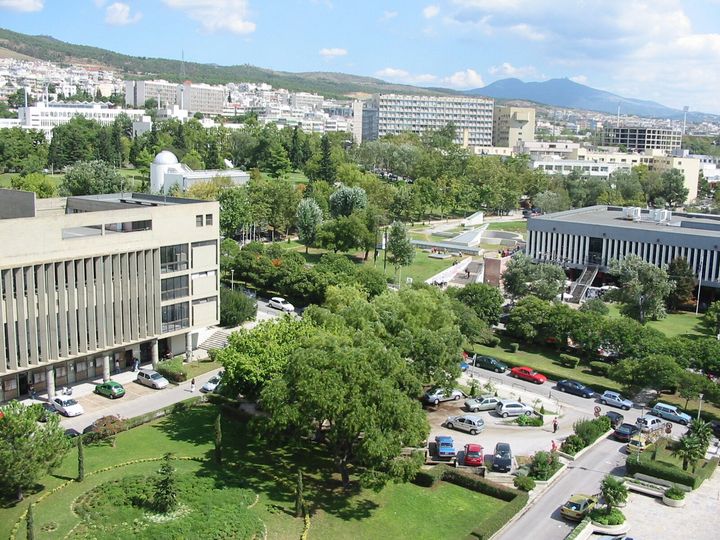 Aerial view of the Aristotle University of Thessaloniki, Greece