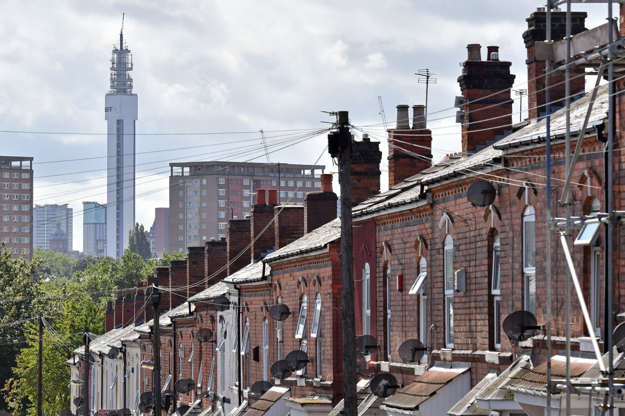 A residential street in Birmingham. The city has the third highest number of homeless households living in temporary accommodation in the country.