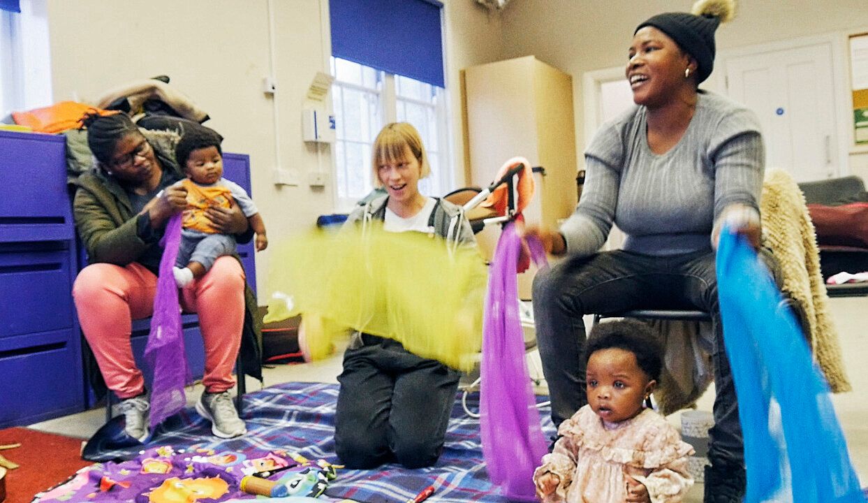 Mums at a drop-in session at The Magpie Project, which works to support families with children under five living in temporary accommodation