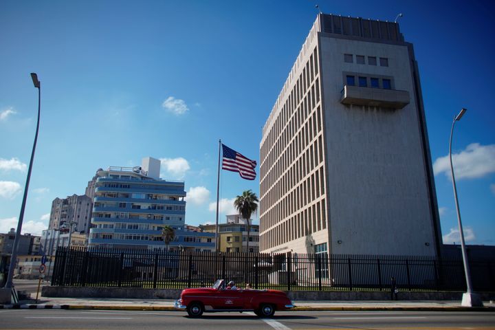 The U.S. Embassy in Havana, Cuba, is seen in 2019. Between late 2016 and May 2018, several U.S. and Canadian diplomats in Havana complained of health problems from an unknown cause. 