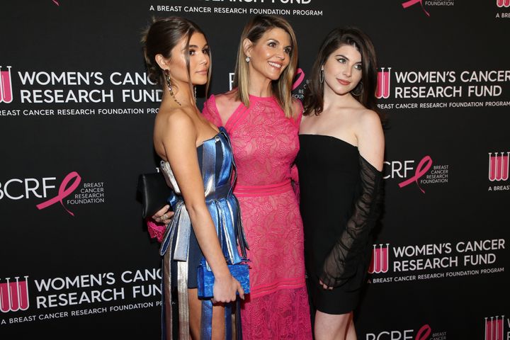 Olivia Jade Giannulli, Lori Loughlin and Isabella Rose Giannulli pictured together in February 2019. 
