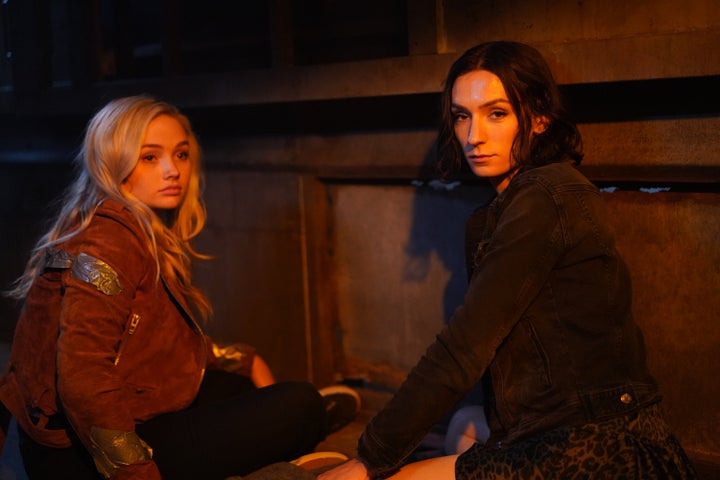 Keitel (right, with co-star Natalie Alyn Lind) is hopeful viewers can “look past [Jerrie’s] trans and nonbinary identity and really connect, really feel her pain.”